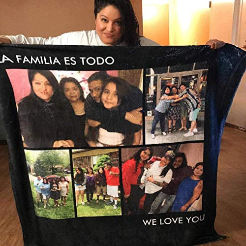 Personalisierte Kuscheldecke mit Eigenem Foto Bedrucken Weich Warm Dick Fotodecke Bild Selbst Gestalten Geburtstags Freunde Familie Baby Hund