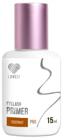 LOVELY Primer für Wimpernverlängerung - 15ml, Kokos | Wimpern Extension Haftvermittler für längeren Halt | Liquid zur Vorbehandlung der Applikation | Lash Extensions Primer | Duft: Kokosnuss
