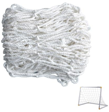 Fußballnetz,Universal Schutznetz Weiß volle Größe Fußball Sport Ersatz Tor Netze,Tornetz für Sport und Match Training (24X8FT)