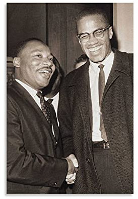 Malcolm X und Martin Luther King Jr. Poster, dekoratives Gemälde, Leinwand, Wandkunst, Kunstdruck, Wohnzimmer, Schlafzimmer, ästhetische Poster, 20 x 30 cm