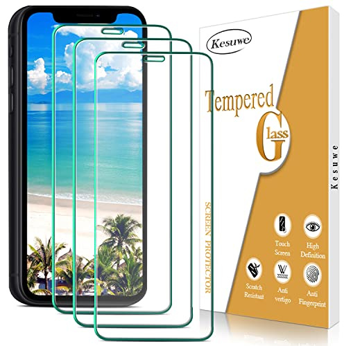 Kesuwe 3 Pack Screen Protector for iPhone 11 / iPhone XR | 9H Hardness Tempered Glass, Anti Scratch, Ultra Resistant, Ultra Transparent, Bubble Free, Case Friendly