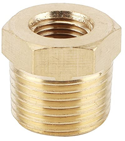 Fydun Rohrbuchse NPT Messing Rohrverschraubung Reduzieradapter NPT Buchsenverschraubung 3/8 Zoll männlich auf 1/8 Zoll weiblich für Wasser Brennstoff Gas Öl