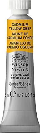 Winsor & Newton Aquarelle Professionnel - Peinture Aquarelle, Haute Luminosité, Résistante à la Lumière, Qualité Archive, Tube de 5 ML, Couleur Jaune de Cadmium Foncé ROW