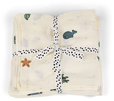 Done By Deer Swaddle 2 Pack Gots Sea Friends One Size