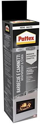 Pattex Sigillante Refrattario BBQ e Caminetti, Resistente alle Alte Temperature e al Calore, Silicone per Giunti, Caminetti, Barbecue, Stufe, Forni, Caldaie, Colore Nero, Tubo 80 ml