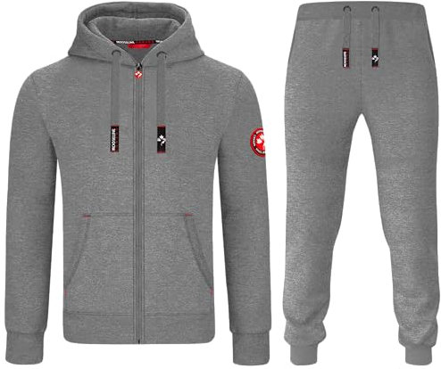 MOOSELINE Herren Jogginganzug Trainingsanzug Sportanzug (L, Hellgrau)
