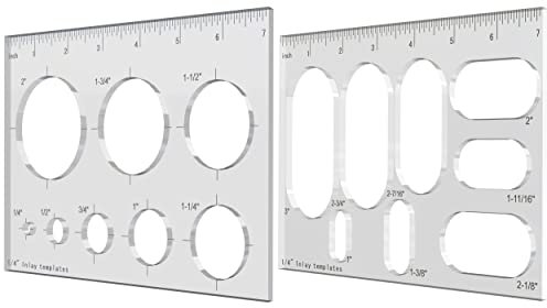 Hecfu 2 Pack Router Jig Circle & Grommet Inlay Templates, Dekorative und Router Templates für die Holzbearbeitung