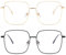 Dollger Blaulichtfilter Brille, Blue Light Blocking Glasses Women Ohne Sehstärke Brille Blaulichtfilter Groß, für PC, TV, Gaming & Handy Metallrahmen (Goldfarben und Schwarz)