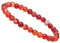 ELEDORO Stretch Armband aus echten Edelstein-Perlen (6mm) – Perlenarmband für stilvolle Eleganz (Streifen Achat rot)