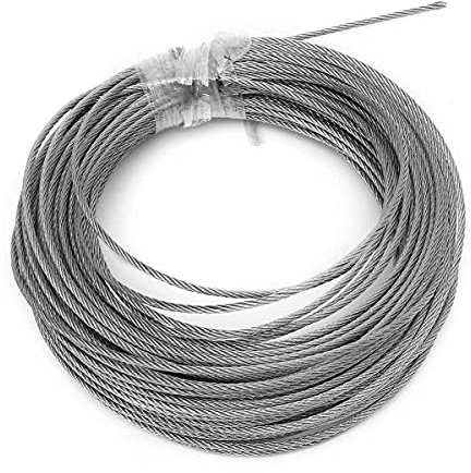 Fune di Acciaio Inossidabile 25m 304 Cavo in Acciaio Inox Corda in Acciaio Inox Cavo di Sollevamento da Pesca Morbido 7 * 7 stendibiancheria 3mm 4mm Diametro Filo di Acciaio Inossidabile