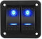 RUNCCI-YUN 2 Gang 12V pannello interruttore, Pannello interruttore a bilanciere 5 Pin On Off Toggle interruttori luce blu pannello impermeabile per 12V/24V Marine Boat RV Truck Car ATV