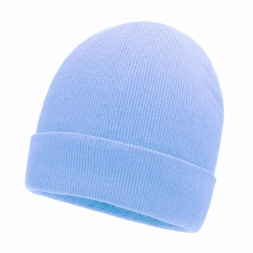 Gadgets Mafia Bonnet homme et femme - Unisexe - Tête de mort unie en tricot, bleu ciel, taille unique