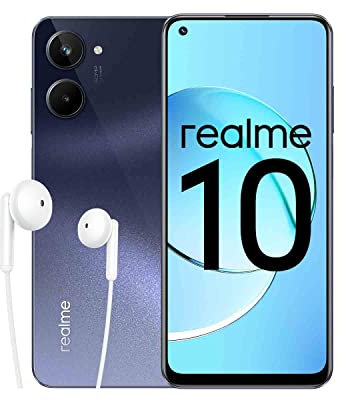 realme 10-8+128GB smartphone, Pantalla Super AMOLED de 90 Hz, Cámara de 50 MP con Color IA, Procesador Helio G99, Gran batería de 5000 mAh, Carga SUPERVOOC de 33 W, Negro, Versión española