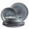 MÄSER Serie Livio - Set di piatti per 4 persone con piatti piani e piatti fondi in moderna forma nordica, servizio da tavola 8 pezzi, gres, grigio