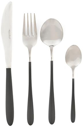 Salter COMBO-8277 32 Piece Cutlery Set, Stainless Steel Tableware Service for 8 People, Includes Knife/Fork/Dessert Spoon/Teaspoon, Modern Design, Cosmos Collection, Grey/Silver