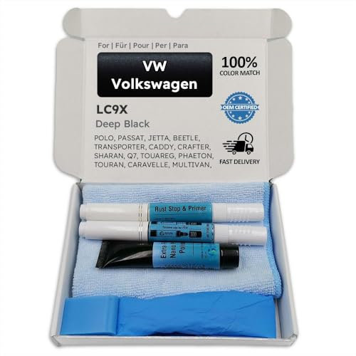 Genuine Colors Lackstift DEEP BLACK LC9X für VW Volkswagen Schwarz POLO PASSAT JETTA BEETLE TRANSPORTER CADDY CRAFTER SHARAN Q7 TOUAREG PHAETON TOURAN CARAVELLE MULTIVAN BORA EOS CC AMAROK ARTEON NMS
