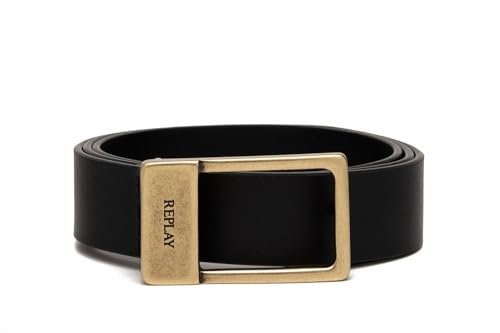 Replay Damen Gürtel aus Kunstleder, Sun Black 999 (Schwarz), 75