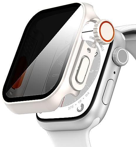 Diruite Hülle für Apple Watch Series 9/8/7 45mm Schutzhülle Anti Spy,Einzigartiges Design Hard PC Rundum Ultradünne Schutz Case für iWatch 45mm Displayschutz