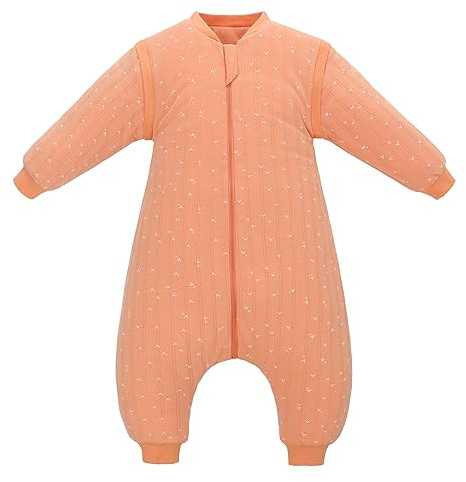 amo nenes Baby Sleeping Bag with Legs 2.5 TOG Children's Wearable Blanket with Detachable Long Sleeve,Unisex 100% Cotton Winter Toddler Sleep Sack for Infant Toddler