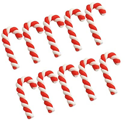 COHEALI 20 Stück Mini-Zubehör Trendiges Dekor Miniatur-Dekoration Weihnachts-Harz-Zubehör Zuckerstange Weihnachtsstab Weihnachtstisch Konfetti-Dekoration Weihnachtsverzierung