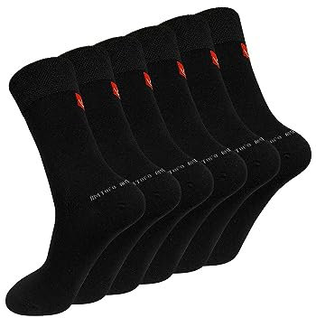 ZAKASA Chaussettes Bambou Hommes Classiques: Chaussettes Bureau Costume en Fibre de Bamboo Homme Ultra Douces Respirantes Anti Transpirante Taille 43-46 Noir-6 paires