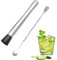 Stainless Steel Cocktail Muddler,10 inch Stainless Steel Cocktail Muddler with 1 Mixing Spoon, Cocktail Shaker Set,Bar Tool Set, Mojito Kit,Cocktail Making Set for Making & Creating Delicious Mojitos