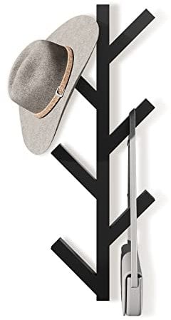 LOFTPLUS Ganci Appendiabiti da Parete per Ingresso - 41cm Moderno Design Attaccapanni da Muro con 6 Ganci, Appendiabiti a Muro per Giacche, Cappotti, Cappelli, Sciarpe e Borse (Nero)