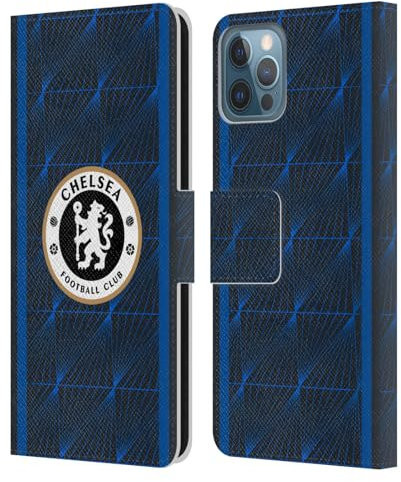 Head Case Designs Officially Licensed Chelsea Football Club Away 2023/24 Kit Leather Book Flip Case Cover Compatible With Apple iPhone 12 / iPhone 12 Pro
