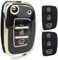 BouGPeng Schlüsselhülle mit 2 Autoschlüssel Tastenfeld Gummi für Hyundai i40 i30 i20 i10 ix20 ix30 ix25 ix35 Santa Fe Tucson Elantra Accent 3 Tasten Auto Schlüssel Hülle Silikon Schlüsselcover Set