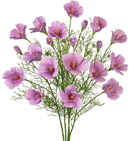 Set di 5 fiori artificiali per crisantemo di margherite, fiori artificiali, crisantemi, in seta, per giardino, feste, matrimoni, bouquet, decorazione da tavolo, viola