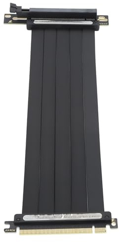 Yunseity PCIe 4.0 X16 GPU-Riser-Kabel, Flexibles Hochgeschwindigkeits-Extender-Riser-Kabel, 90-Grad-Adapter, Schwarze GPU-Verlängerungskarte für RTX4090 RTX3090ti RTX3090 RTX3070ti Usw