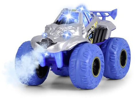 Dickie Toys - Arctic Ice Monster Auto (25 cm) - großer Monstertruck ab 3 Jahre mit Dampf-Funktion & Gummireifen, Spielzeugauto für Kinder mit Freilauf, Licht & Sound, inkl. Batterien