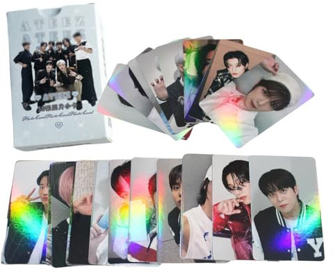 Yuto ateez album Laser Photocard 50pcs ateez Laser Card Kpop ateez LOMO Cards Kpop ateez album shinning Card Photo Cards ateez album Postcard for Fans Daugher