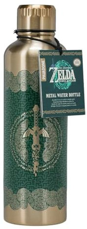 Paladone Tears of The Kingdom Bouteille d'eau en métal sous licence officielle Zelda pour fan de gamer, accessoire de bureau pour tous les âges, collection