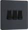 AMK® BG Triple Light Switch 20 Amp 16AX 3 Gang 2 Way Plastic Matt Grey Fits 25mm Box Includes Fixings