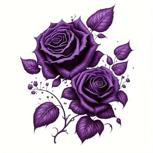 Adesivo per auto con tema rose viola, divertente, carino e allegro, adesivo personalizzato per cofano auto, skateboard, moto, valigia, muro