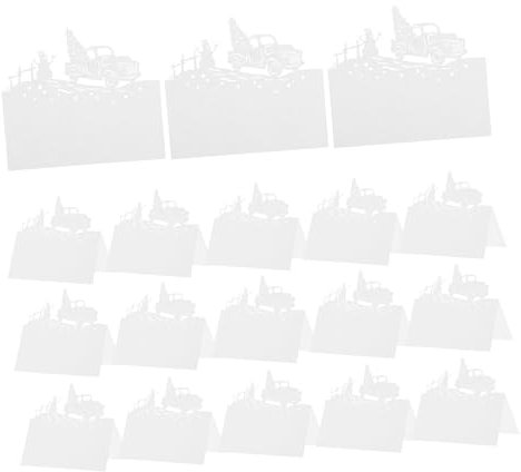 Alipis 50stücke Weihnachts-tischkarten Tischnummern Platzkarten Für Tisch Namensschilder Für Tische Tischkarten Für Hochzeiten Schneemänner Und Autoschnittmotive Weiß Aus Robustem Papier