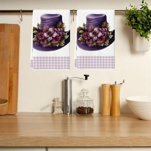 FANSU Geschirrtücher Weihnachten 2er Set,Geschirrtuch Saugfähig Küchenhandtuch 40x60cm Fusselfrei Küchentücher Trockentücher Dicke Weich Küchenhandtücher Geschirrhandtücher (Weihnachtsstechpalme C)