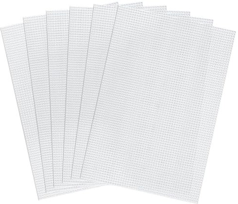 6pcs Plastic Mesh Canvas Sheets, 11.81x7.87 Inch 6CT Plastic Mesh Screen for Embroidery Making Cross Stitch Canvas Mesh Yarn Crafting Tools for DIY Crochet Projects (Transparent)