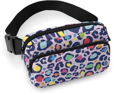 Bauchtaschen für Damen – Regenbogen-Leopardenmuster, Gürteltasche, Crossbody-Tasche für Damen, modische Hüfttaschen