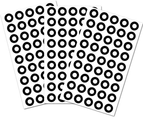 Black Hole Reinforcement Stickers Paper Hole Protectors Round Self-Adhesive 0.25 Diameter Hole Labels 1800 Pcs