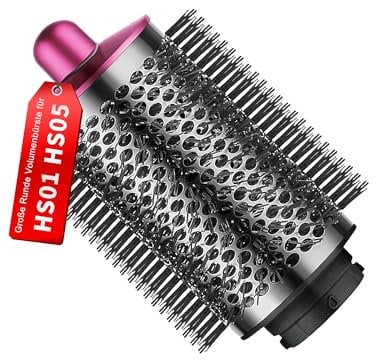 Verbesserte Runde Volumenbürste Groß für Dyson für Airwrap-Aufsätze Rundbürste Aufsatz Groß Volumenaufsatzbürste Haarbürste Große Schlaffes und Flaches Haar (Rosé)