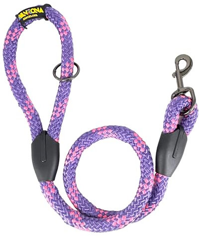 Laisse pour Chien, Corde épaisse en Nylon pour Chiens de Taille Moyenne et Grande. 100cm. Violet avec Rose