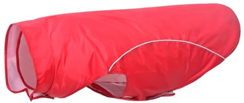 vidaXL Hunde Regenmantel mit Reflexstreifen Polyester Rot 3XL, Hundemantel, Hundejacke, Regenjacke für Welpen, wasserdichter Hunderegenmantel