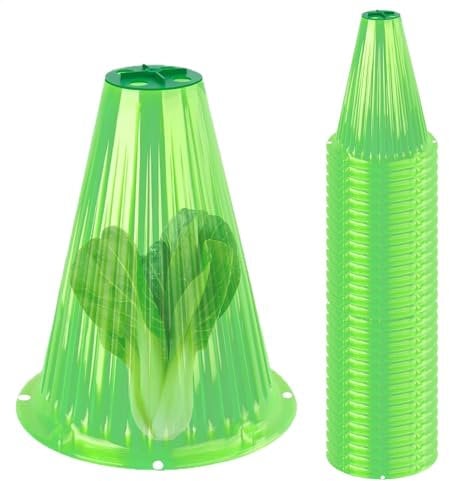 Pflanzenhut Im 30er Set, Pflanzhilfe, Gartenclochen, Zum Schutz Vor Sonne, Pflanzenschutz Vor Frost, Schnecken & Vögeln, Pflanzglocke,[Top Entlüftung] 23,9x20,4cm, Grün