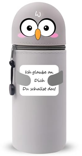 QRKPVHD Astuccio 2 In 1 Morbido Silicone Kawaii Astuccio, Portamatite, Astuccio Scuola Animali, Portapenne Da Animale, Colore Animale Gadget, Cancelleria (Gufo)