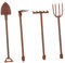 POPETPOP 1 Satz Retro -mini -Werkzeuge Drinnen Beschneidung Schaufeln Im Freien Anlage Miniatur Cutter Zubehör Gartenwerkzeuge Brown Eisen 4 Stück