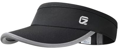 GADIEMKENSD Reflective Sun Visor for Women, UPF 50+ Lightweight and Breathable for Running. Black