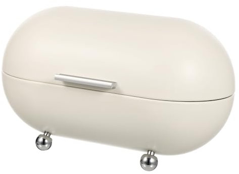 LABRIMP Boîte à Pain En Métal Porte-pain Rouleau Grand Format Fer Finition Crème Rangement La Cuisine Accessoire Rangement Table