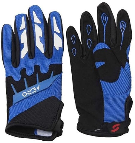 Mud Defeater Motor Kinder Handschuhe Motocross Motorrad Downhill Bike MTB Mountainbike AERO blau (S)